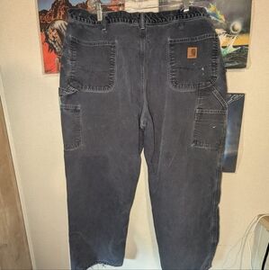 Carhartt Men's Work Cargo Pants Jeans Black Size 42 X 30